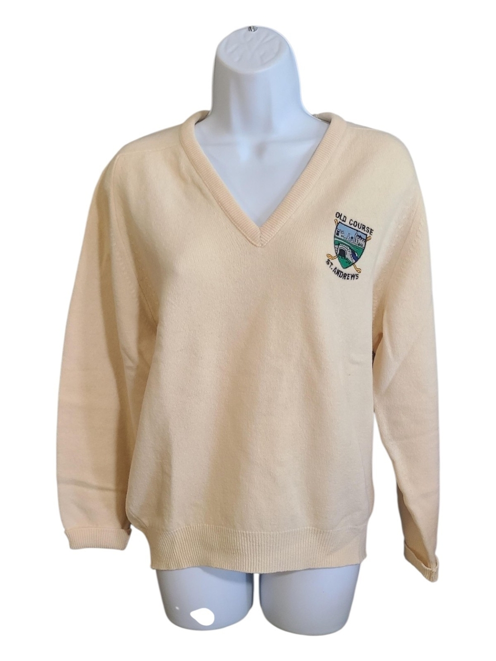 Lyle & Scott Lambswool Golf V-Neck Sweater L